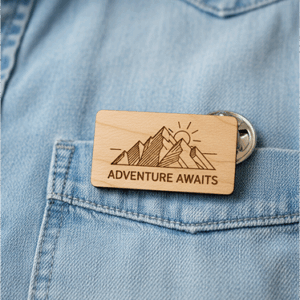 Pins carré en bois à personnaliser