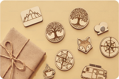 collection de magnet en bois personalisé