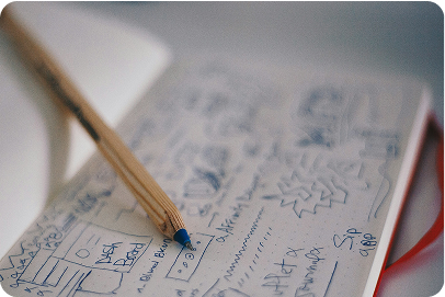 note sur carnet crayon